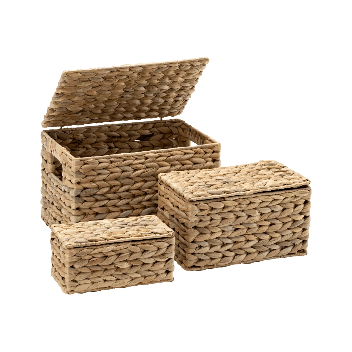 Dixie Lily storage with lid 3 pieces Water hyercinth – image 1