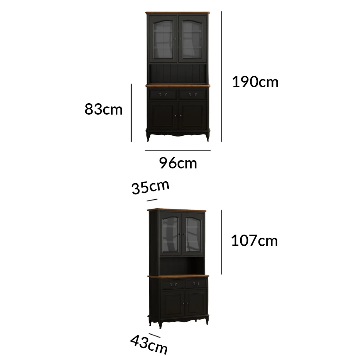 Chateau Noir Oak and Black Painted Small Dresser – image 12
