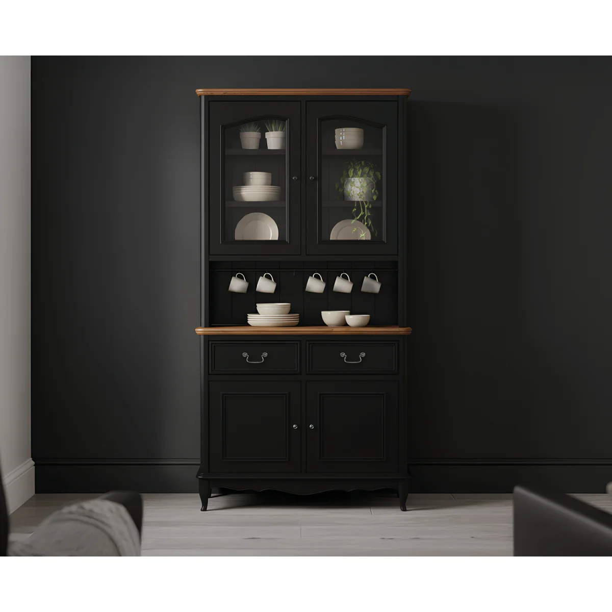 Chateau Noir Oak and Black Painted Small Dresser – image 3