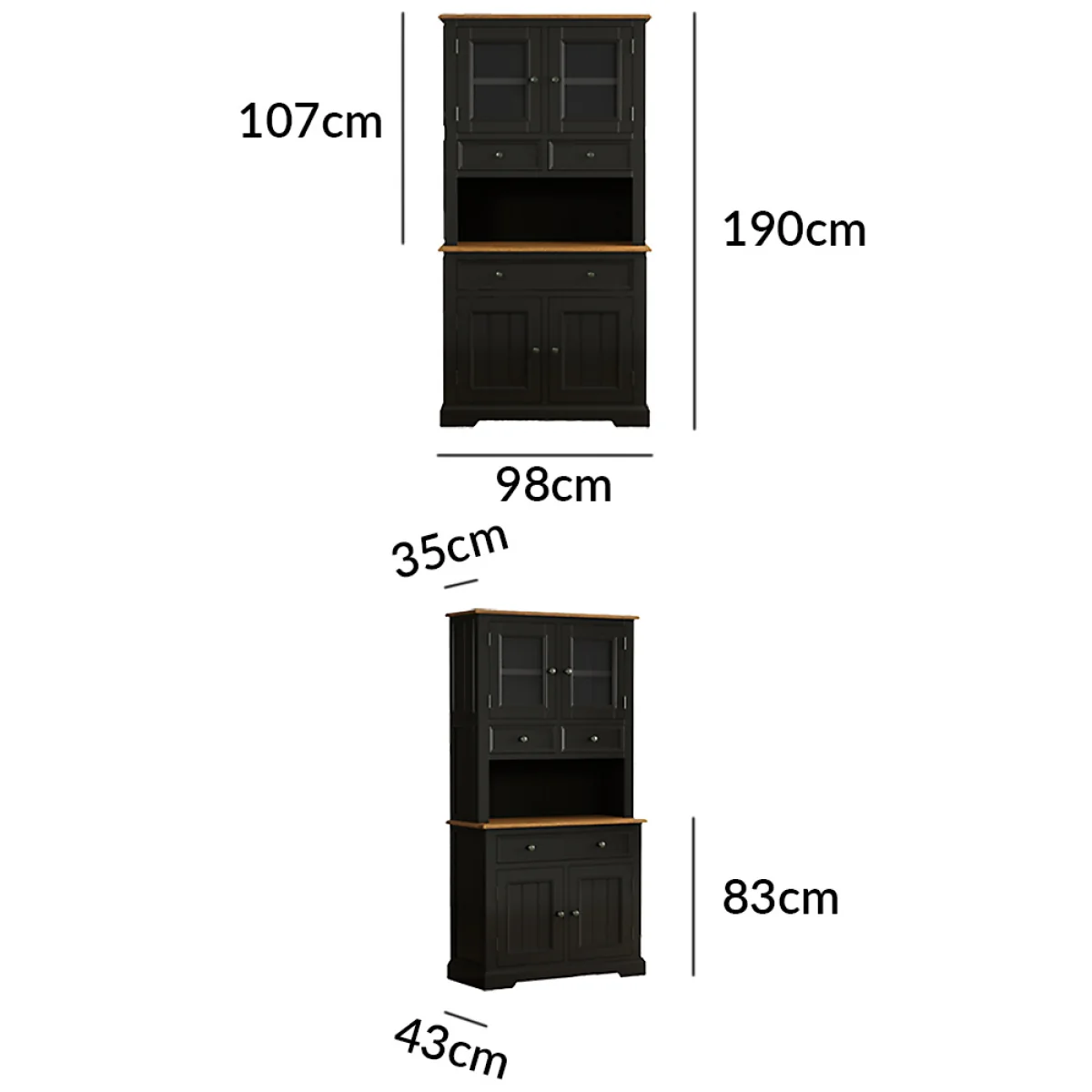 Charlton Oak and Black Painted Small Dresser – image 10