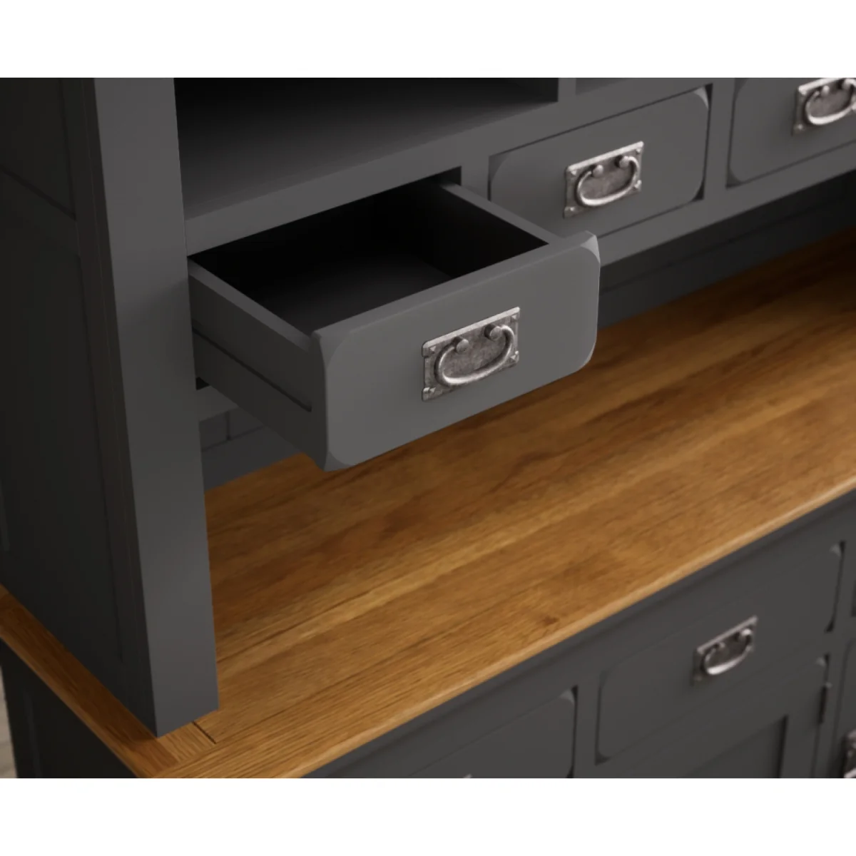 Charwood Oak and Charcoal Painted Large Dresser – image 6
