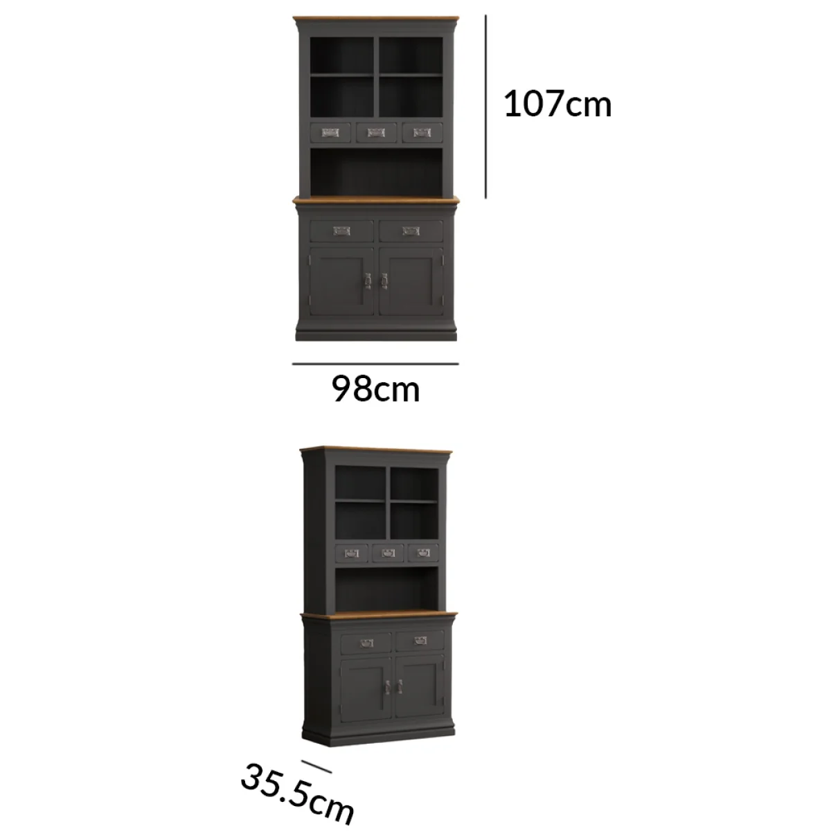 Charwood Oak and Charcoal Painted Small Dresser – image 11