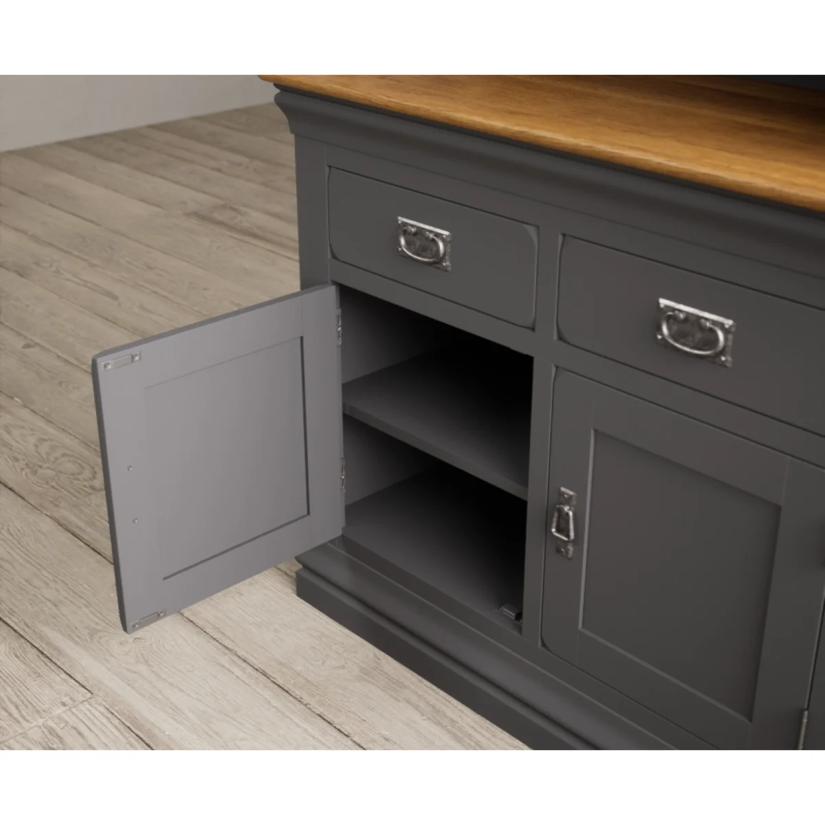 Charwood Oak and Charcoal Painted Small Dresser – image 6