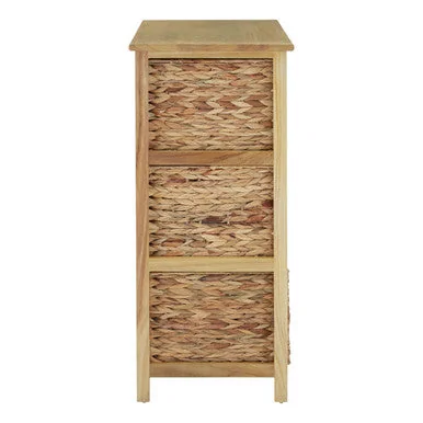 Padstow Natural Wooden Storage Unit with 6 Water Hyacinth Drawers – image 3