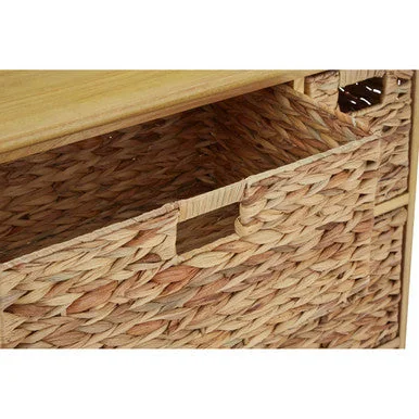 Padstow Natural Wooden Storage Unit with 6 Water Hyacinth Drawers – image 6
