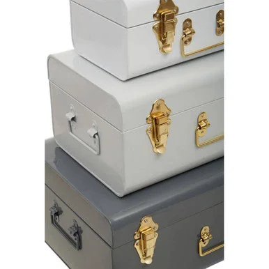 Set of Three Assorted Storage Trunks - Grey – image 12