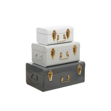 Set of Three Assorted Storage Trunks - Grey – image 3