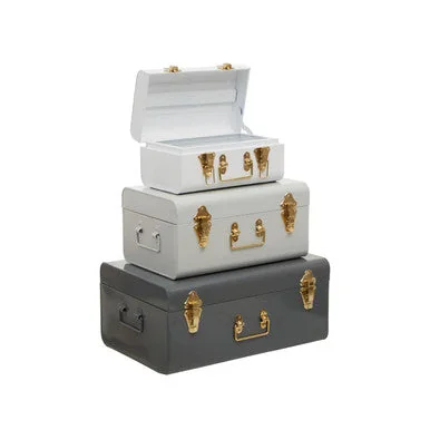 Set of Three Assorted Storage Trunks - Grey – image 5