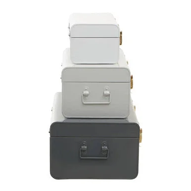 Set of Three Assorted Storage Trunks - Grey – image 6