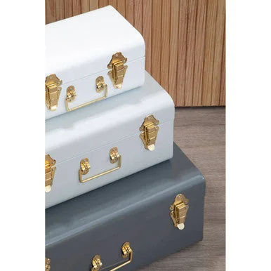 Set of Three Assorted Storage Trunks - Grey – image 10