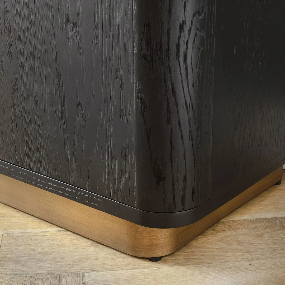 Large Modern Sideboard Buffet Cabinet Black Oak Brass 200cm – image 3