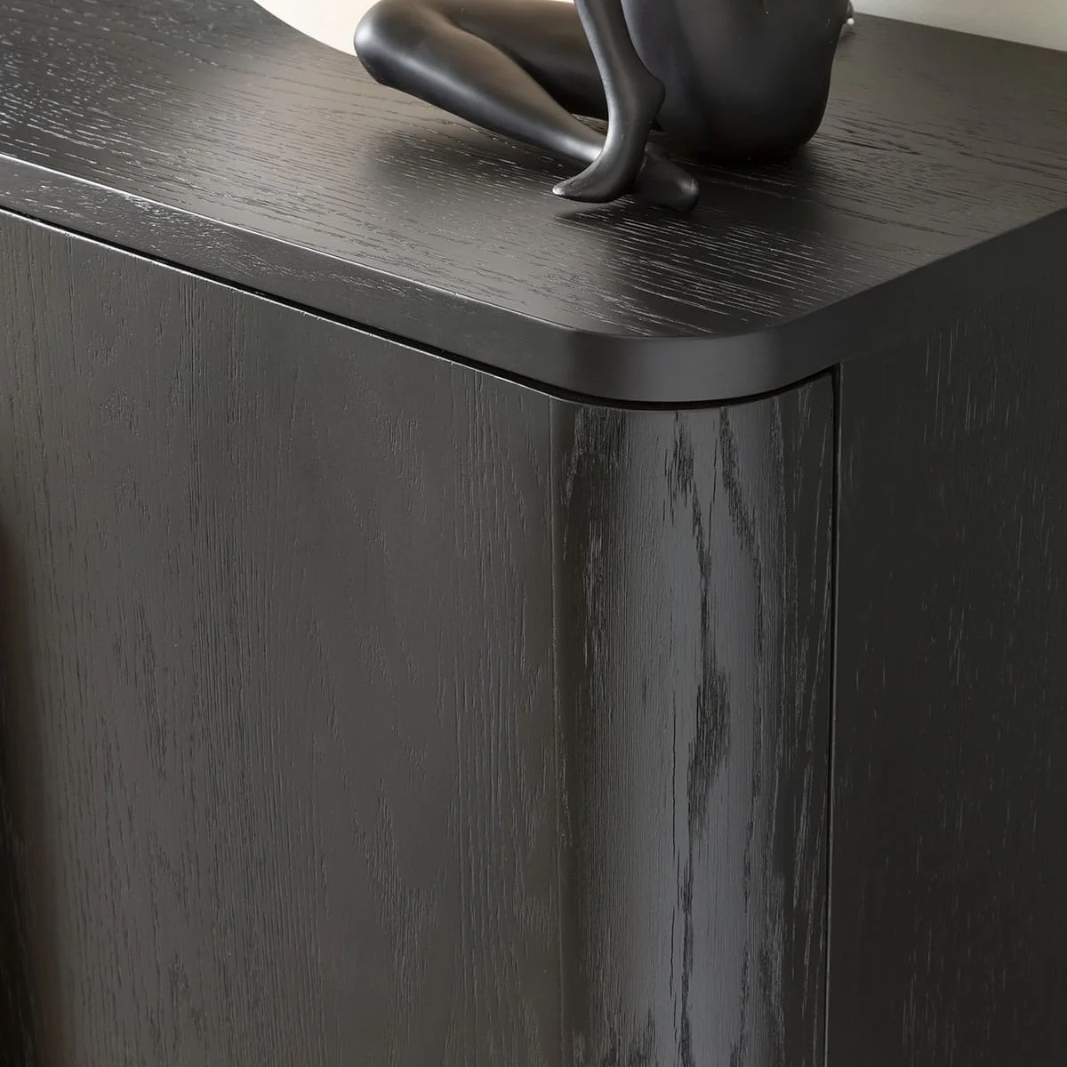 Large Modern Sideboard Buffet Cabinet Black Oak Brass 200cm – image 4