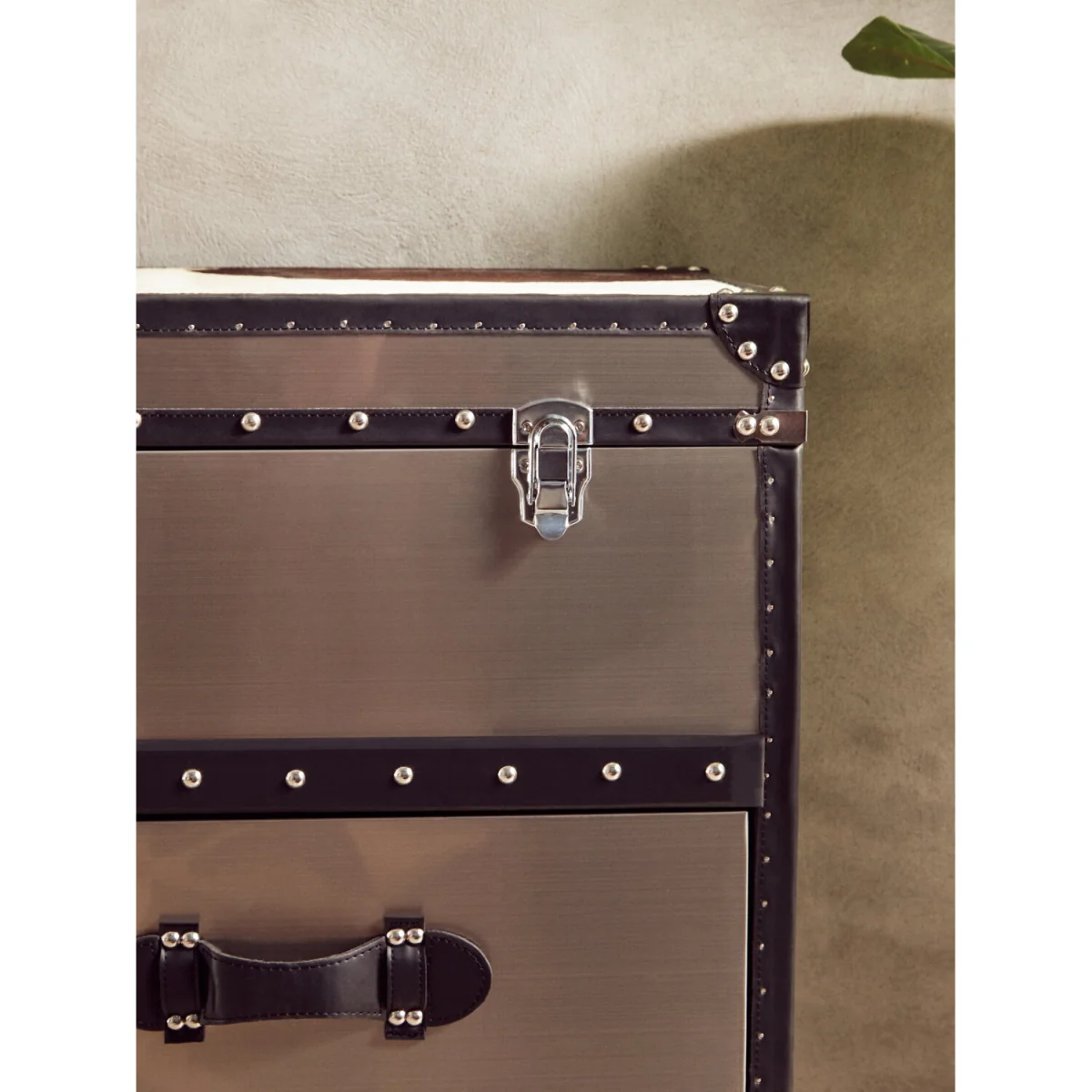Kensington Townhouse Black And White Genuine Cowhide 3 Drawer Cabinet – image 4
