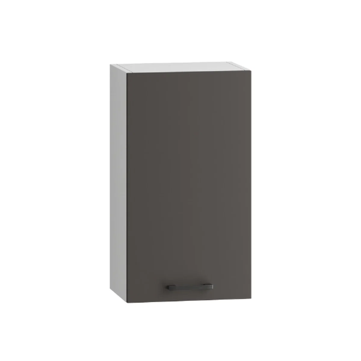 Clara 400mm Kitchen Wall Cabinet with Reversible Door, Graphite Dark Grey, Soft-Close - Graphite Dark Grey / Light Grey