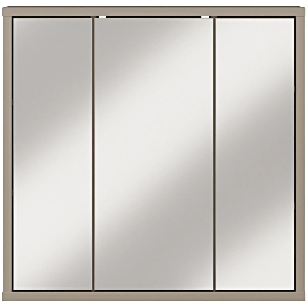 Alice Springs Hanging Mirror Cabinet with 3 Doors Push-Open in Taupe - Taupe – image 2