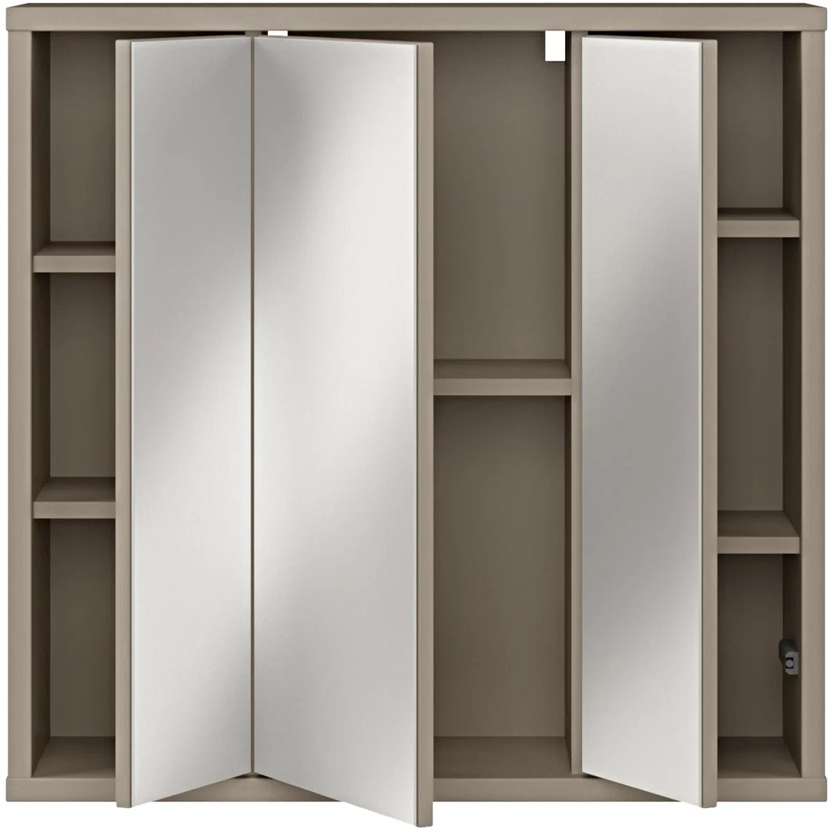Alice Springs Hanging Mirror Cabinet with 3 Doors Push-Open in Taupe - Taupe – image 6