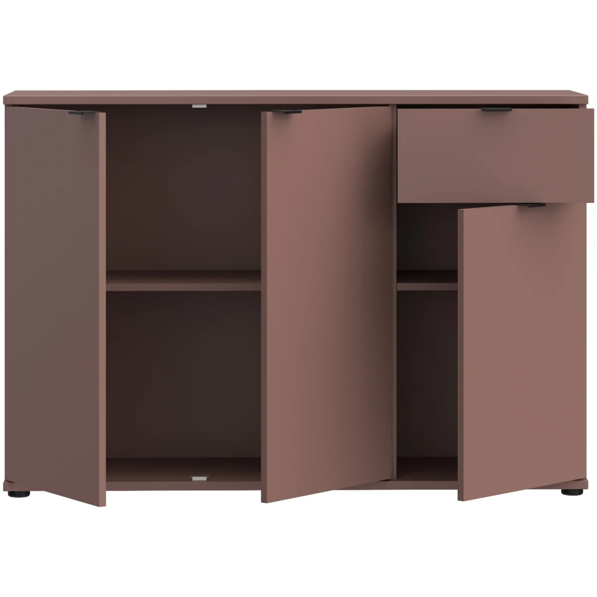Ganymede Wide 3 Door Cupboard with Drawer - Terracotta – image 15