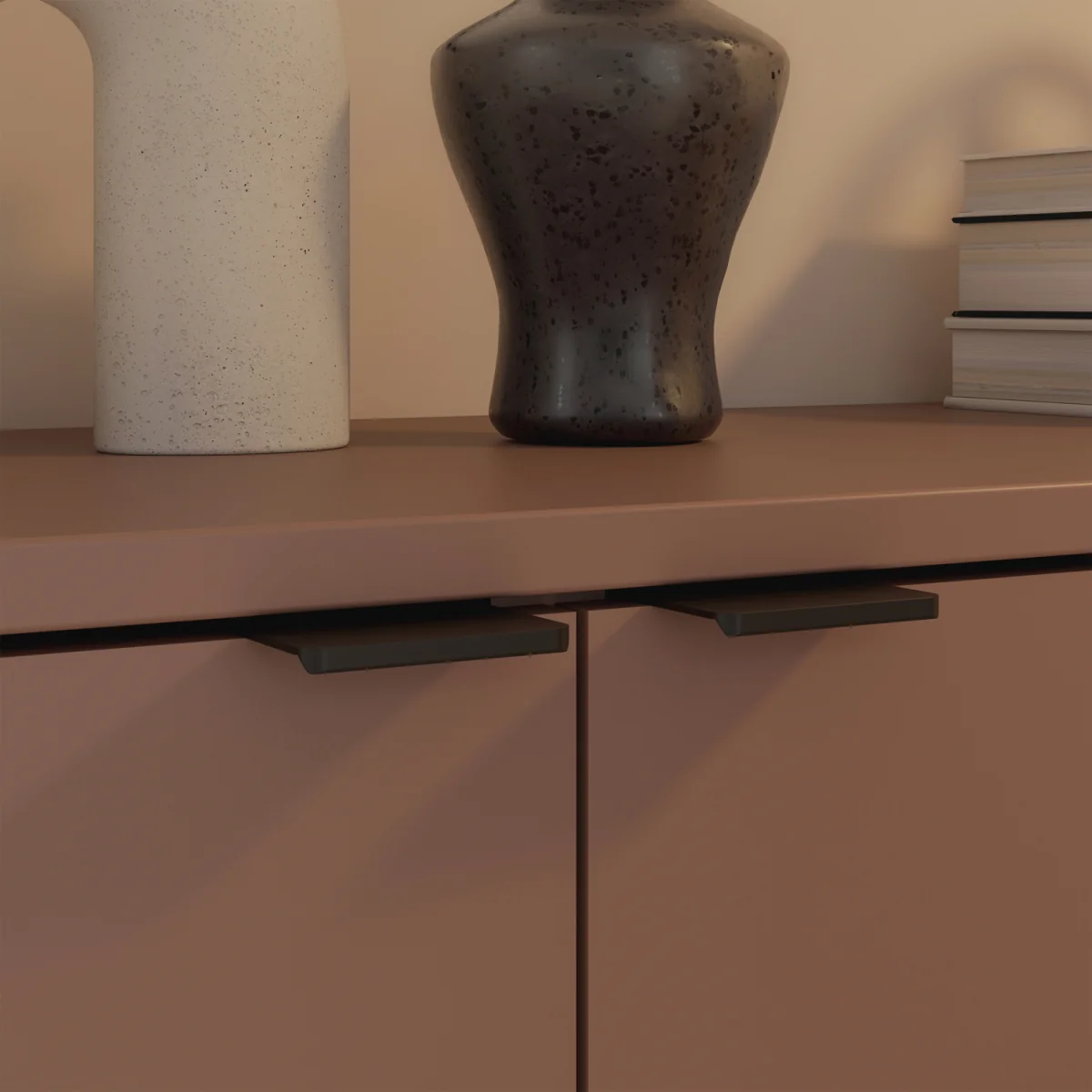 Ganymede Wide 3 Door Cupboard with Drawer - Terracotta – image 18