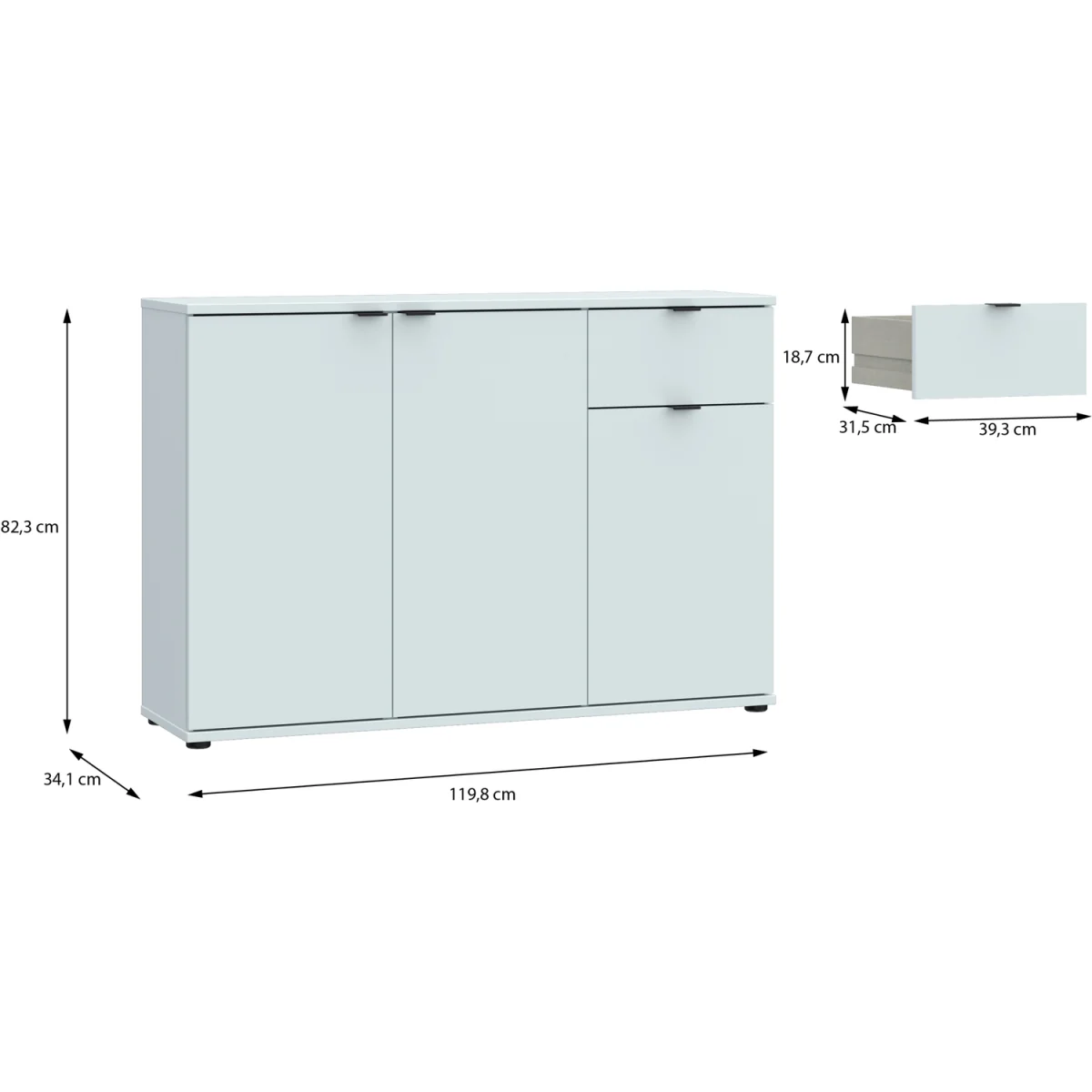 Ganymede Wide 3 Door Cupboard with Drawer - Terracotta – image 27