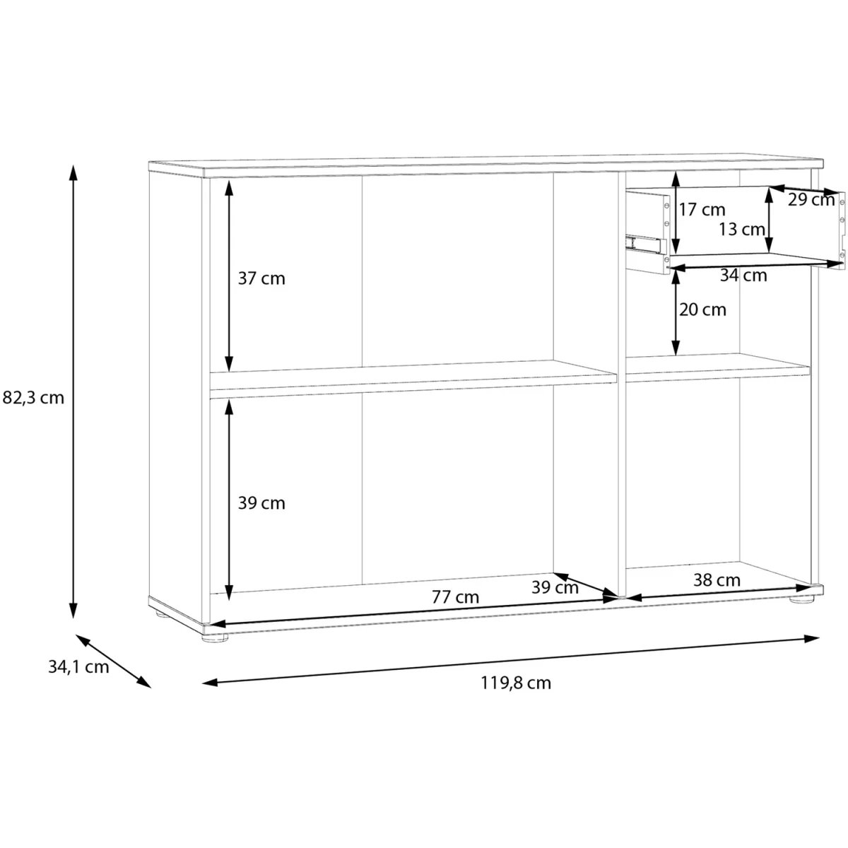 Ganymede Wide 3 Door Cupboard with Drawer - Terracotta – image 28