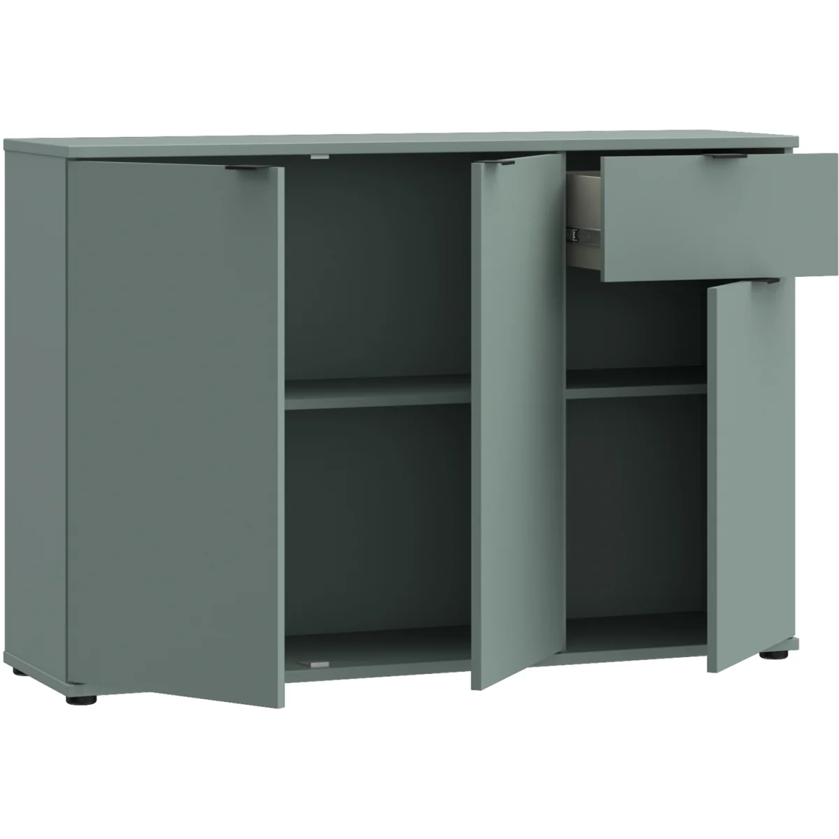 Ganymede Wide 3 Door Cupboard with Drawer - Terracotta – image 7