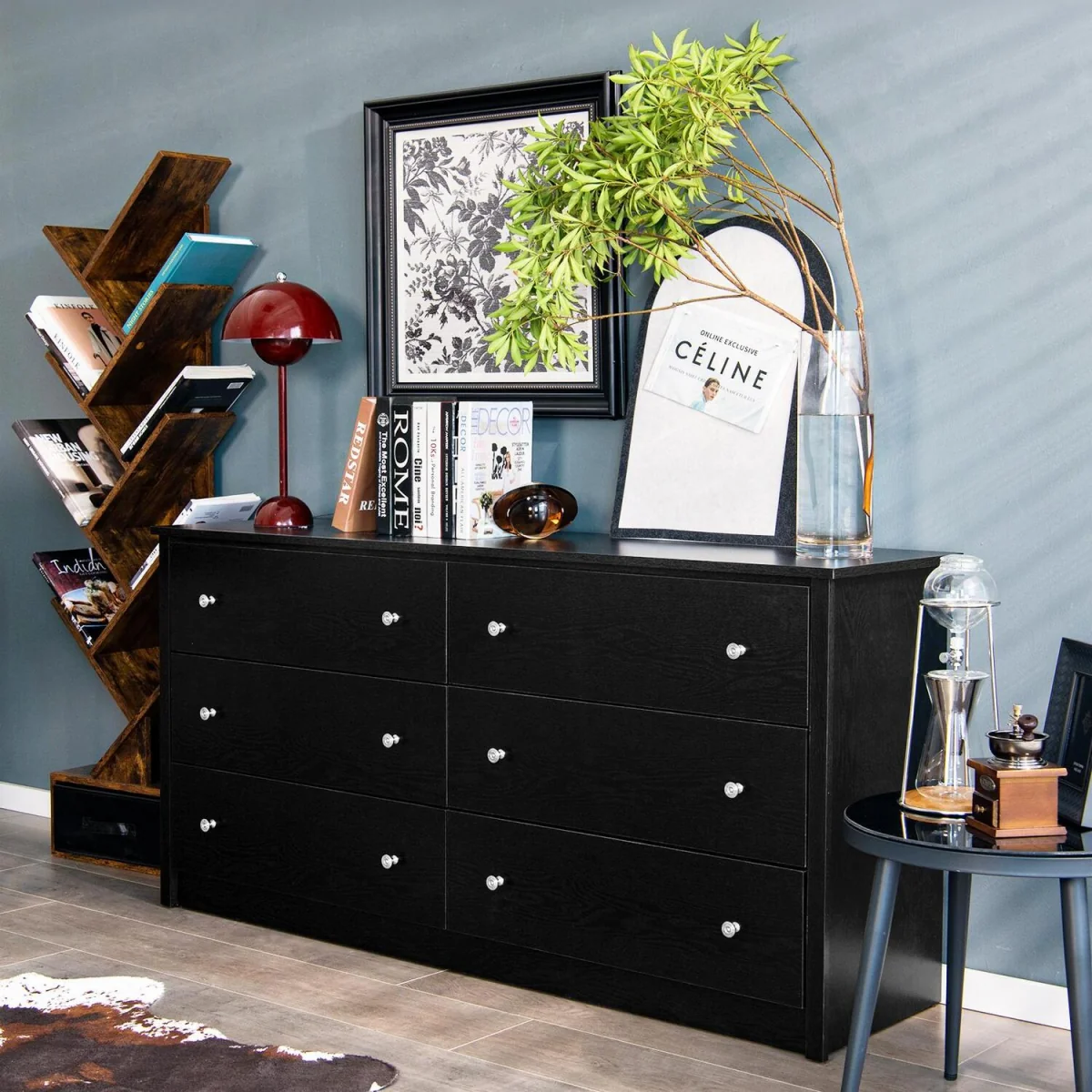 Modern Floor Cabinet with Drawers - Black – image 3