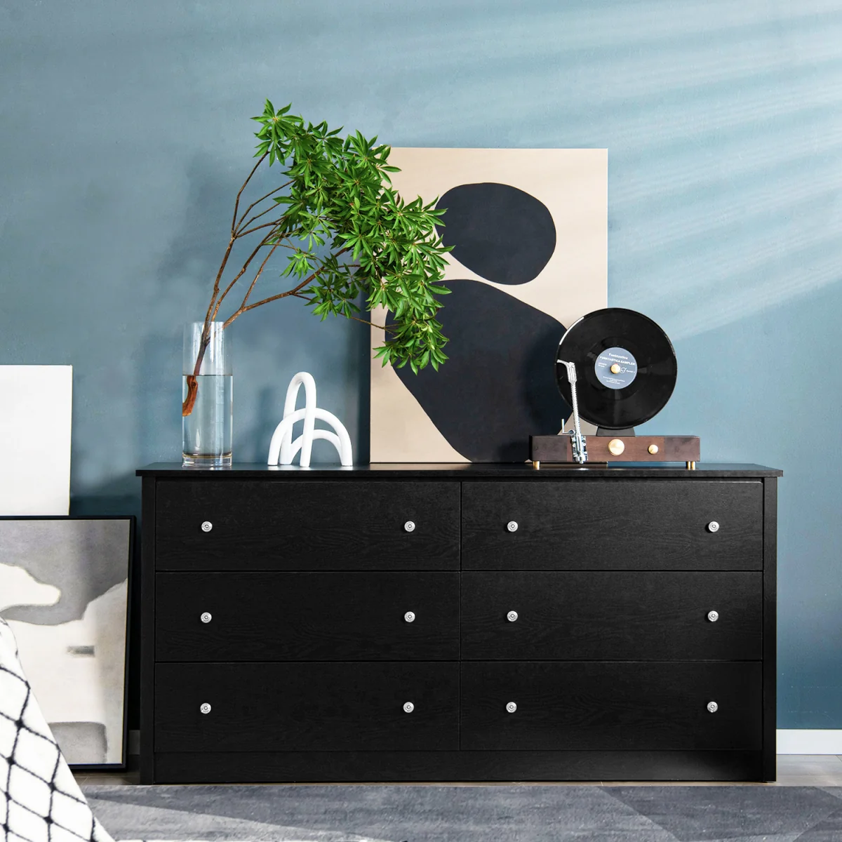 Modern Floor Cabinet with Drawers - Black – image 1