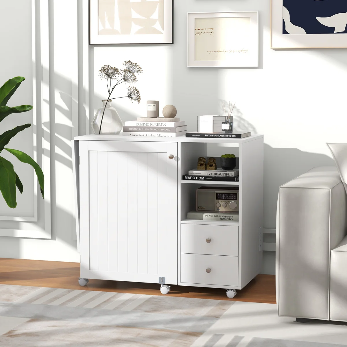 Rolling Sewing Cabinet Craft Table – image 8