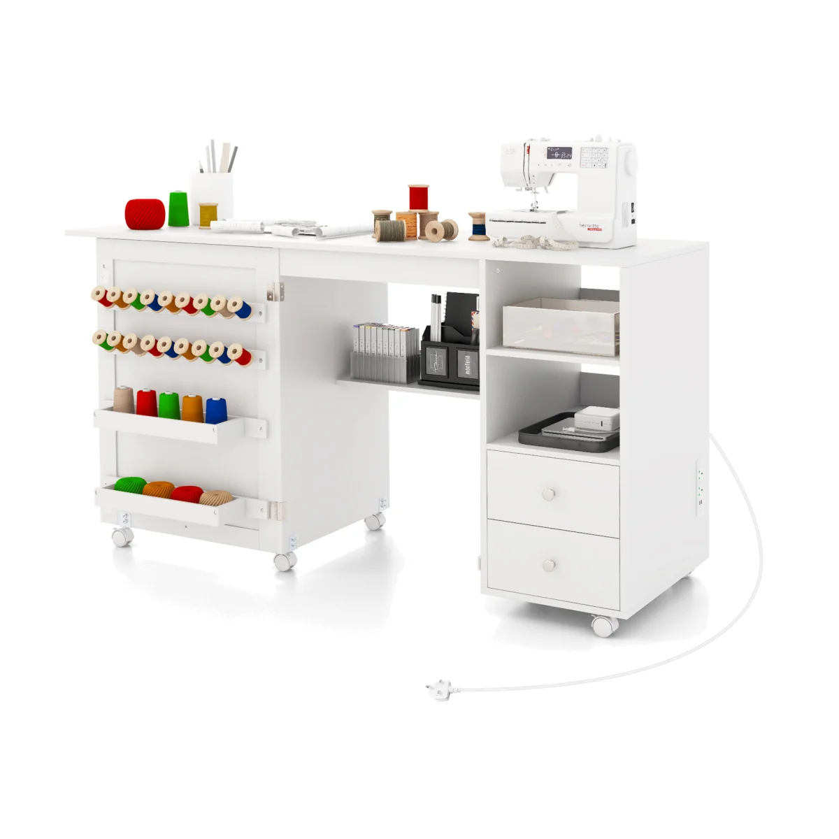 Rolling Sewing Cabinet Craft Table – image 1