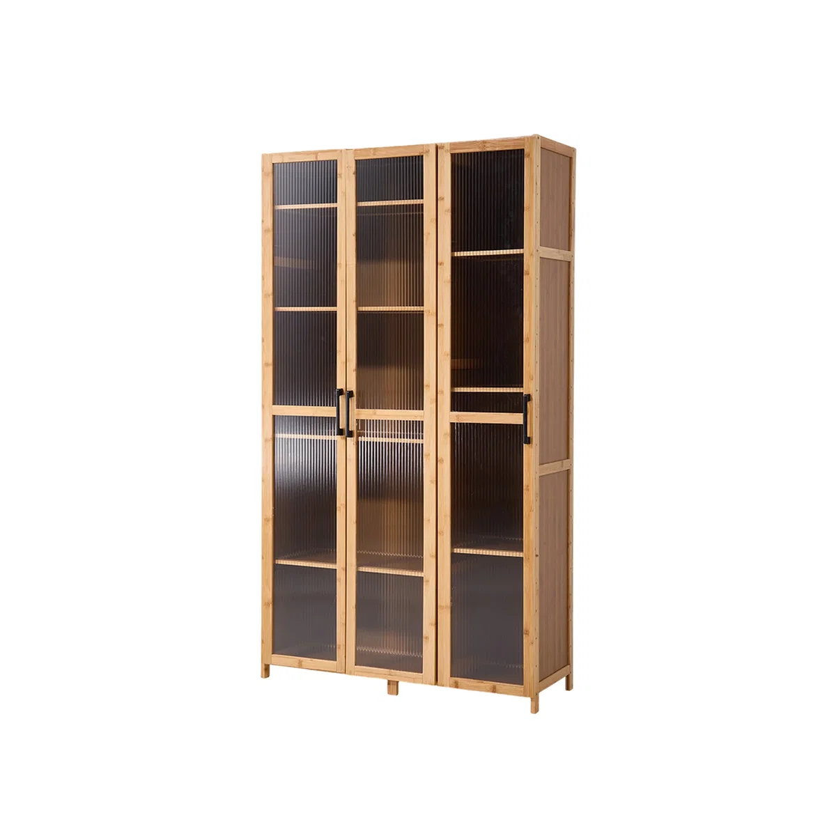 Storage Cabinet with Acrylic Doors - Brown & Wood & Translucent / 60cm