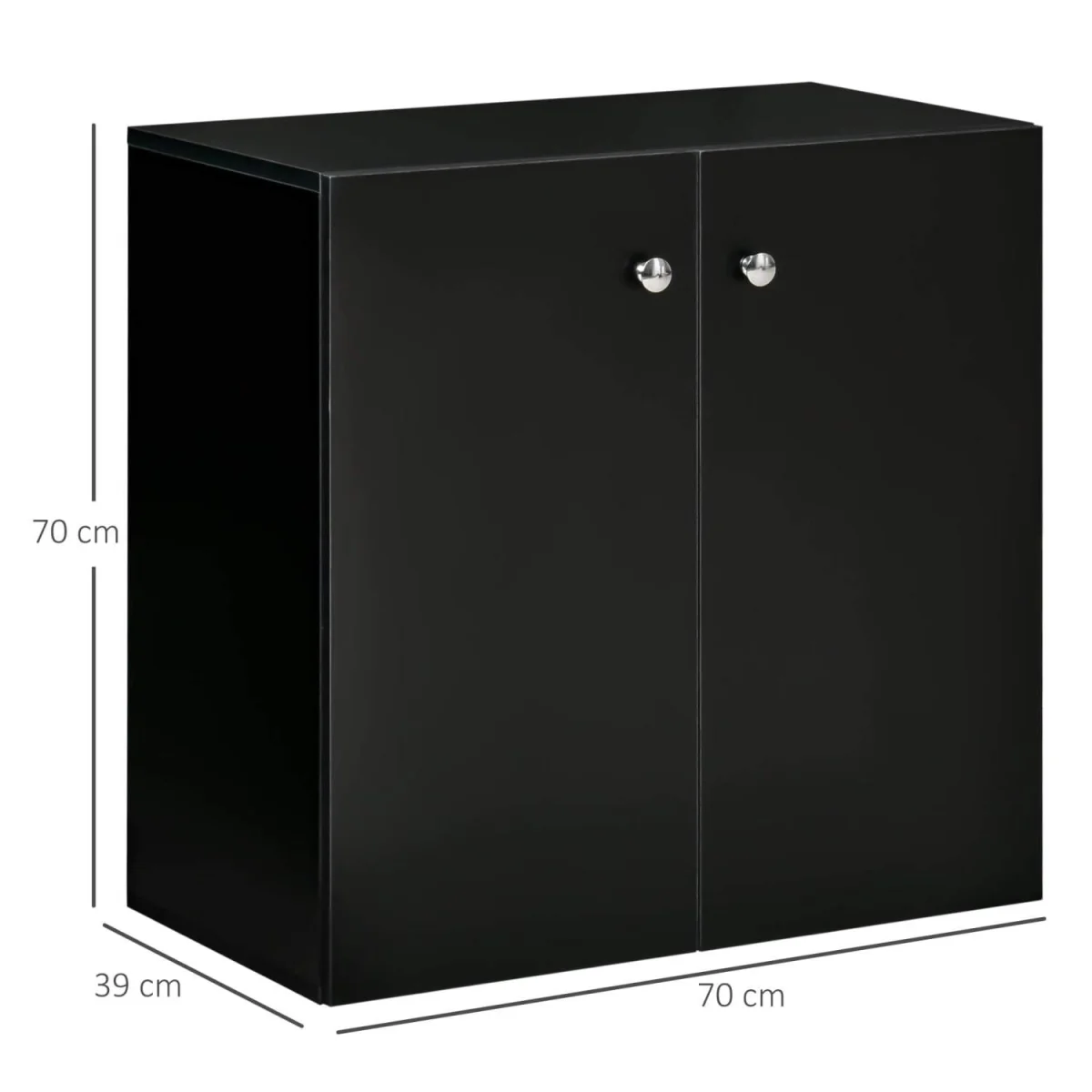 Cosofi Black Freestanding Storage Cabinet 2 Doors 2 Shelves – image 4