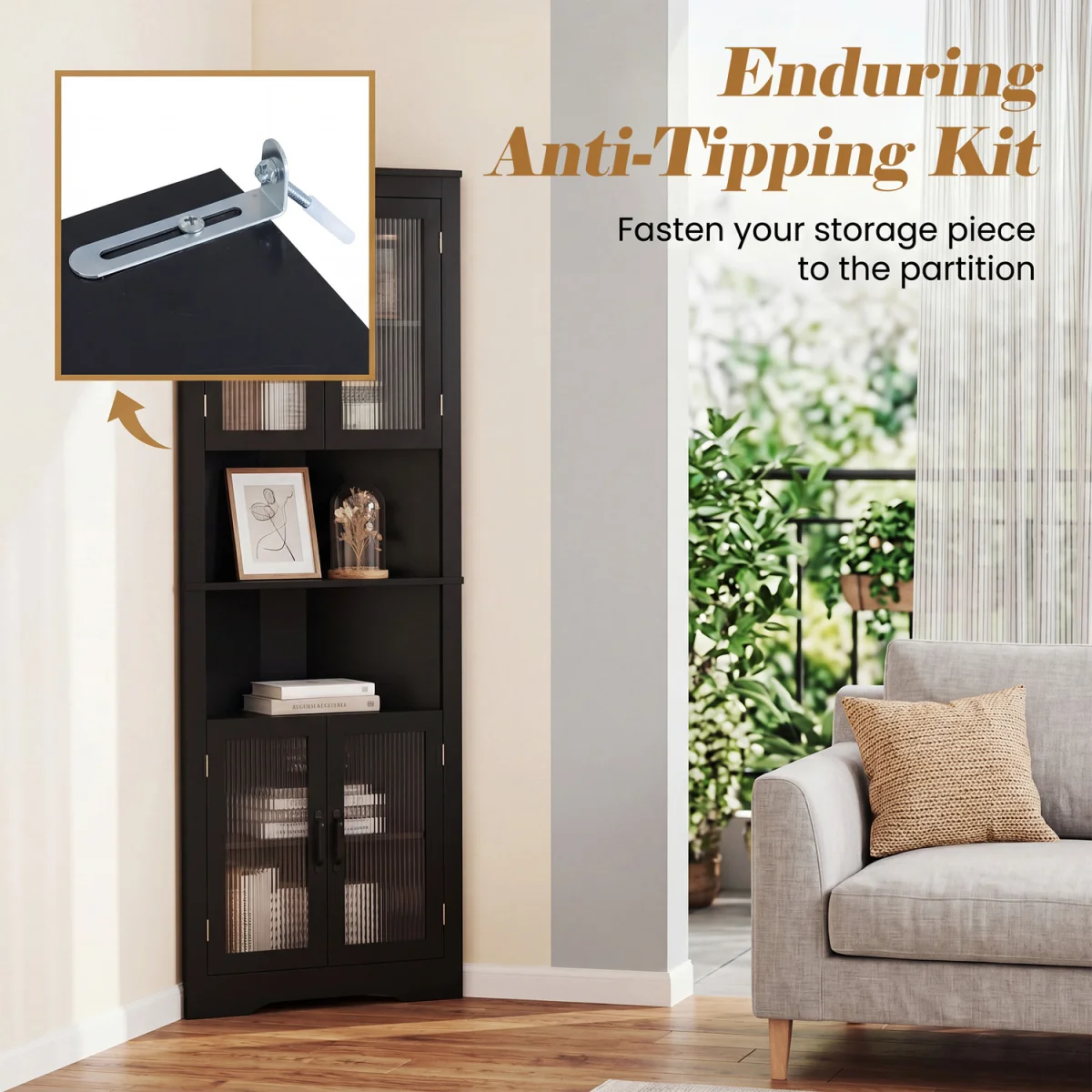 6-Tier Corner Storage Cabinet – image 5