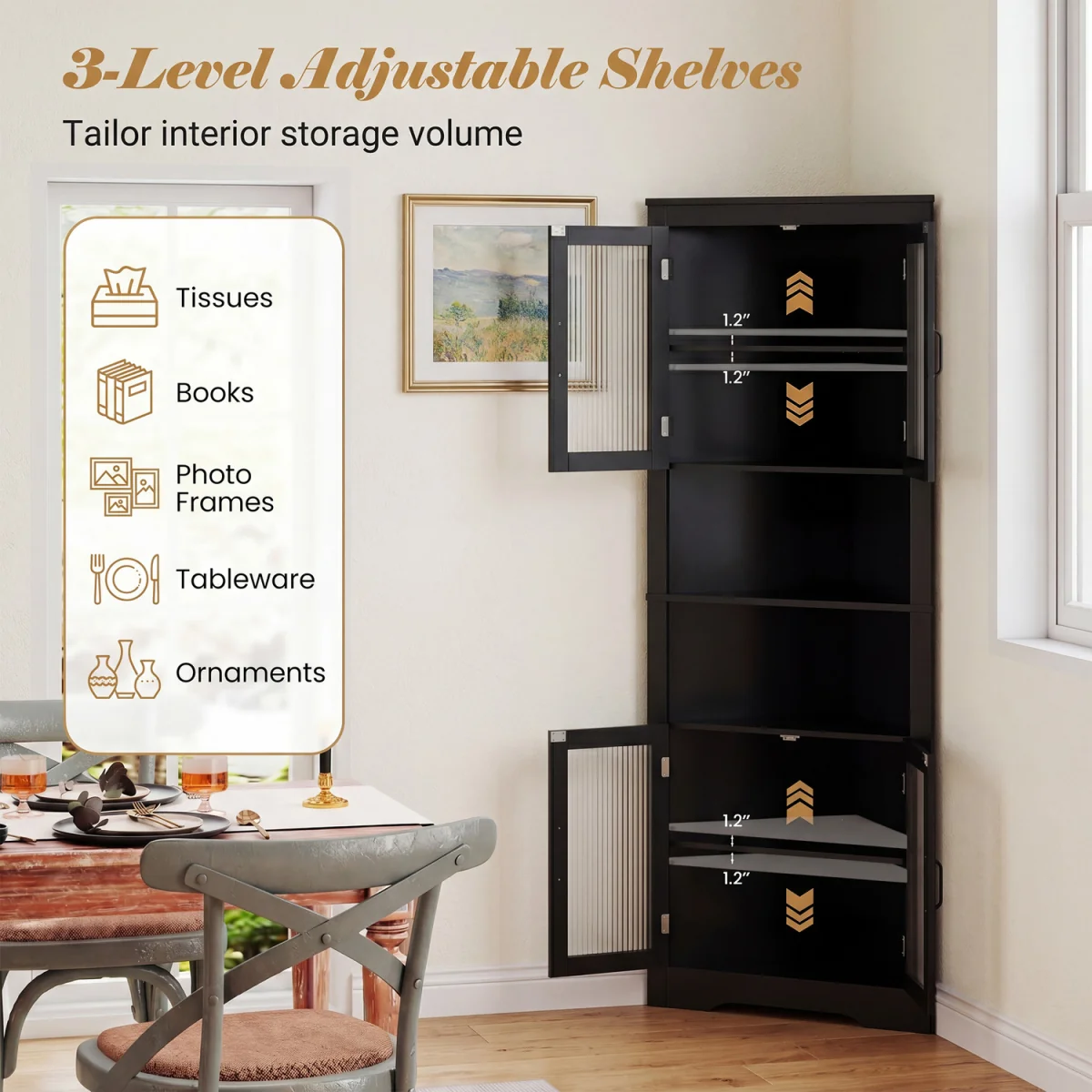 6-Tier Corner Storage Cabinet – image 7