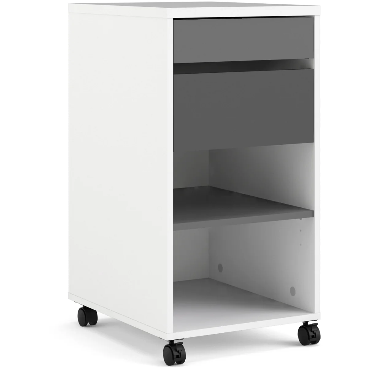 Function Plus Mobile File Cabinet 2 Drawers 1 Shelf - White – image 3