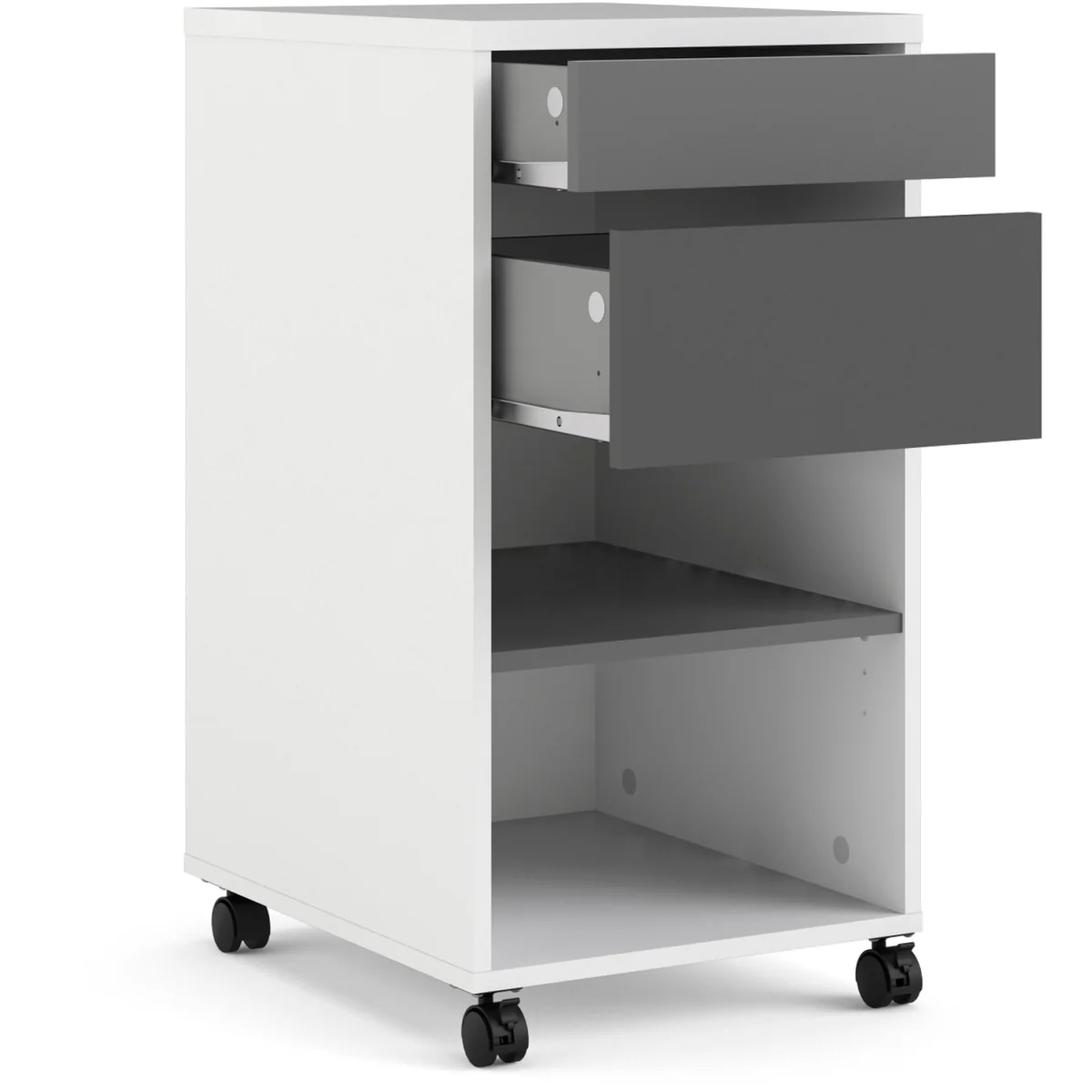 Function Plus Mobile File Cabinet 2 Drawers 1 Shelf - White – image 5