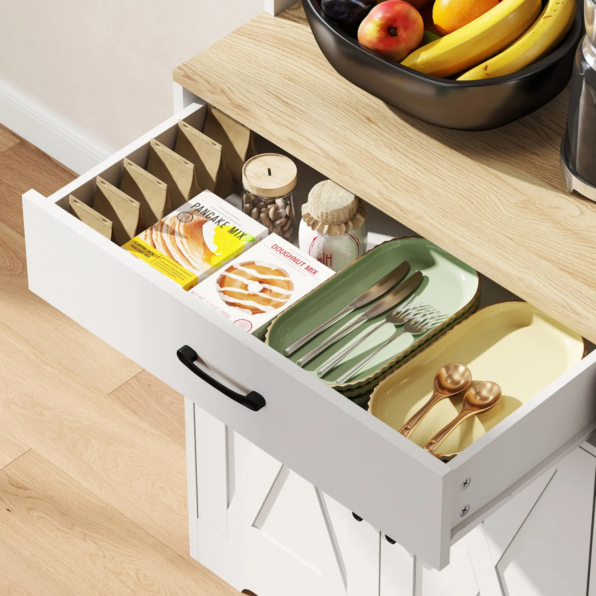 HOMCOM 175cm Tall Kitchen Pantry, Kitchen Cabinet w/ Drawers, Shelves, White - White – image 9