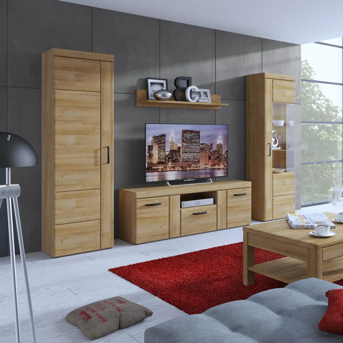 Cortina Tall Cupboard (LH) in Grandson Oak - Grandson Oak – image 2