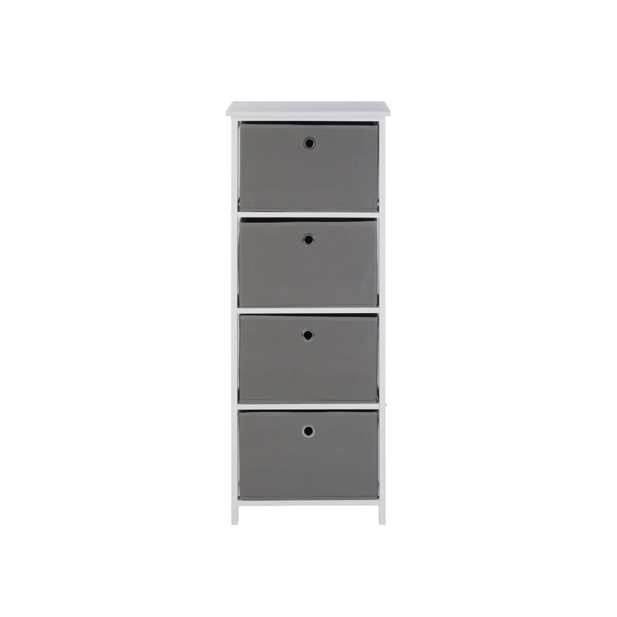Lindo 4 Grey Fabric Drawers Cabinet - Grey – image 1