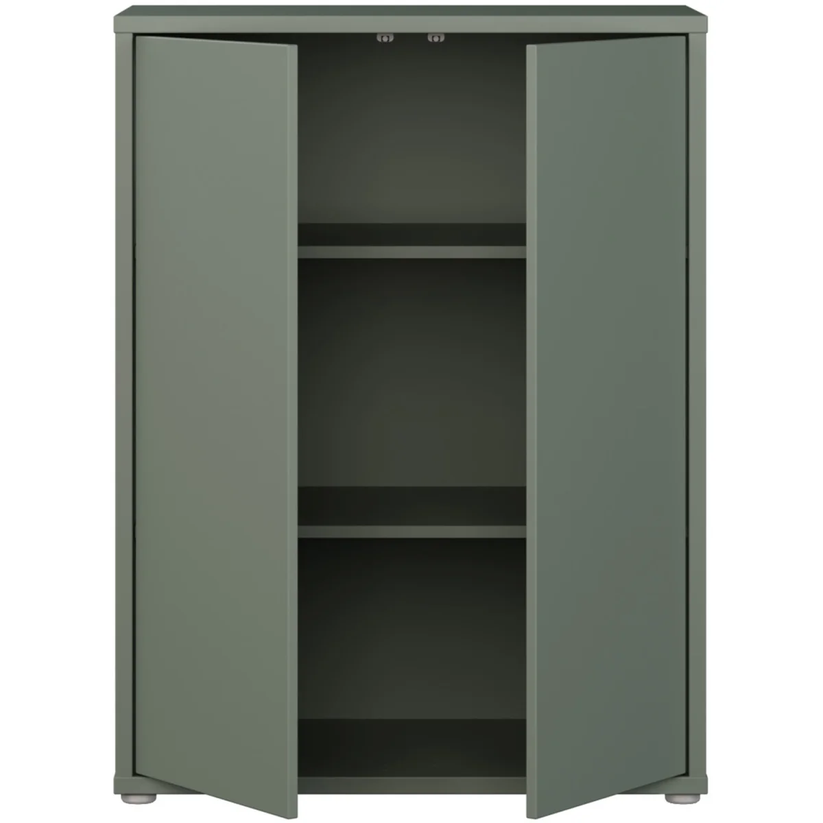 Alice Springs Tall 2 Door Cabinet with Push-Open Doors in Light Grey - Taupe – image 11