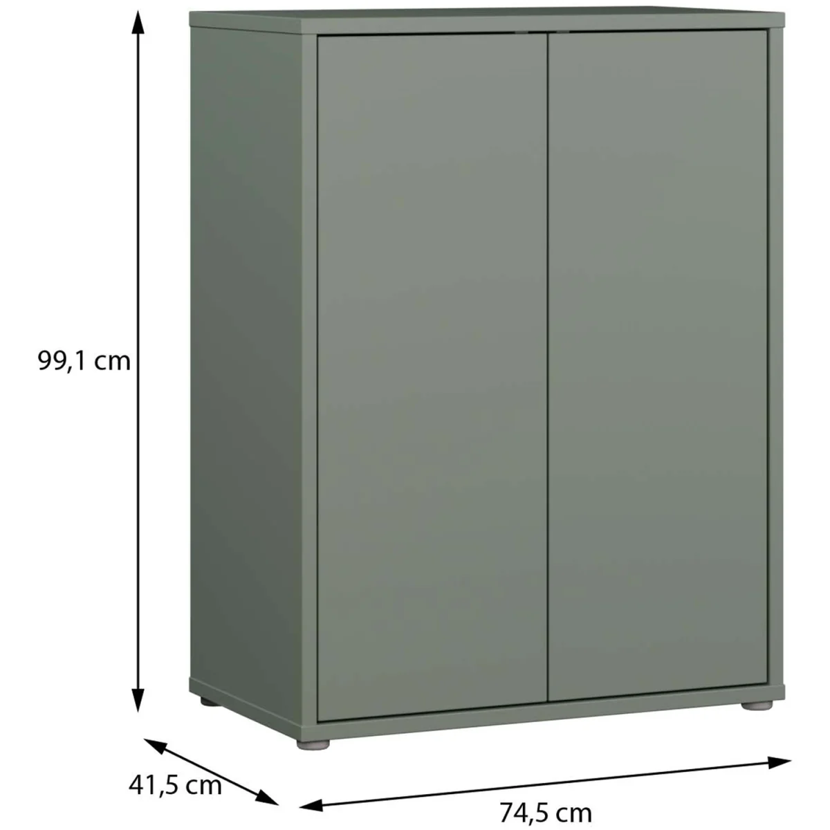 Alice Springs Tall 2 Door Cabinet with Push-Open Doors in Light Grey - Taupe – image 12