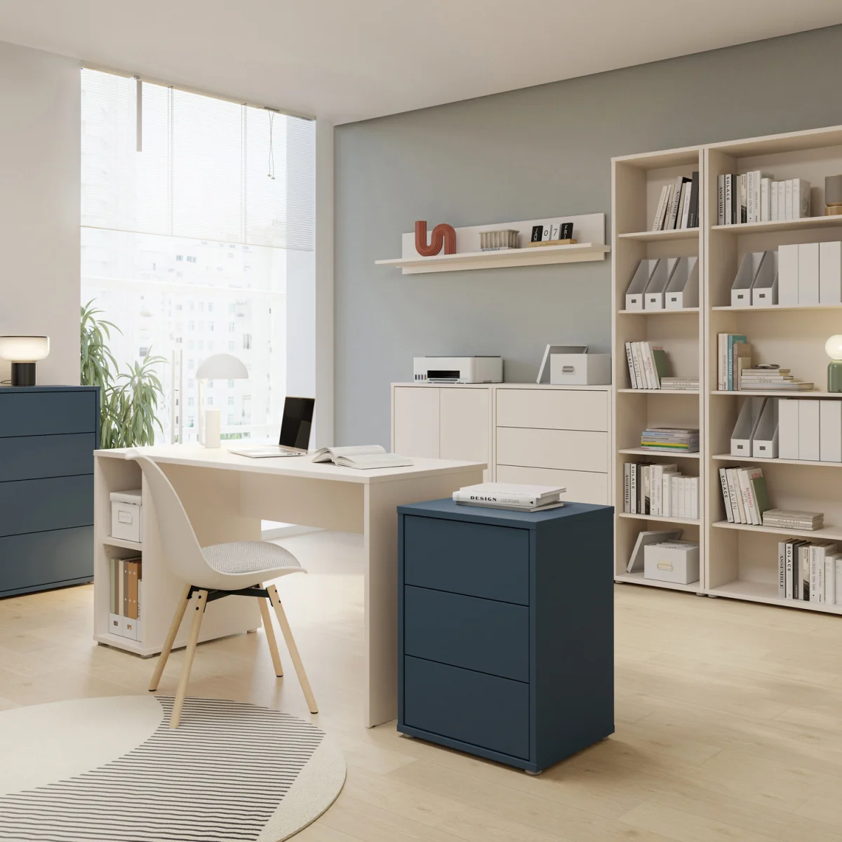 Alice Springs Tall 2 Door Cabinet with Push-Open Doors in Light Grey - Taupe – image 17