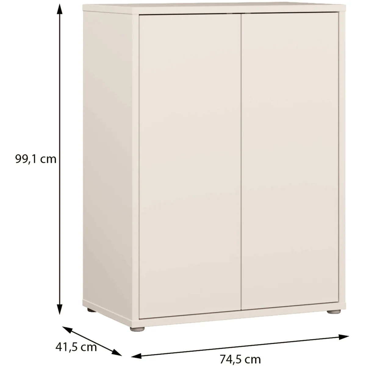 Alice Springs Tall 2 Door Cabinet with Push-Open Doors in Light Grey - Taupe – image 18