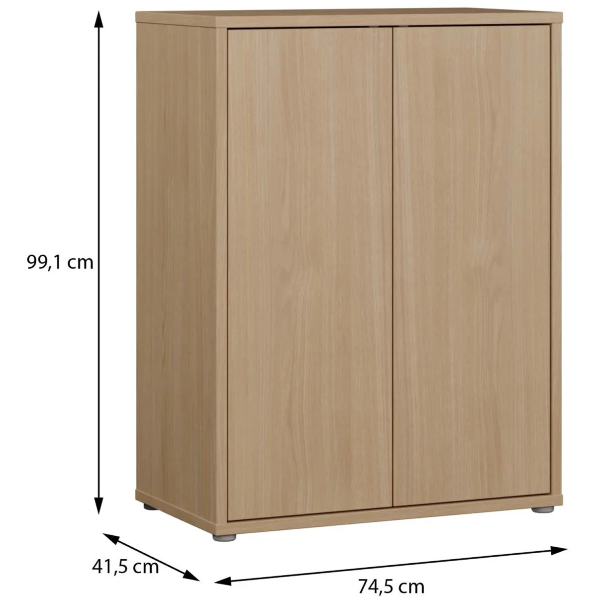 Alice Springs Tall 2 Door Cabinet with Push-Open Doors in Light Grey - Taupe – image 24