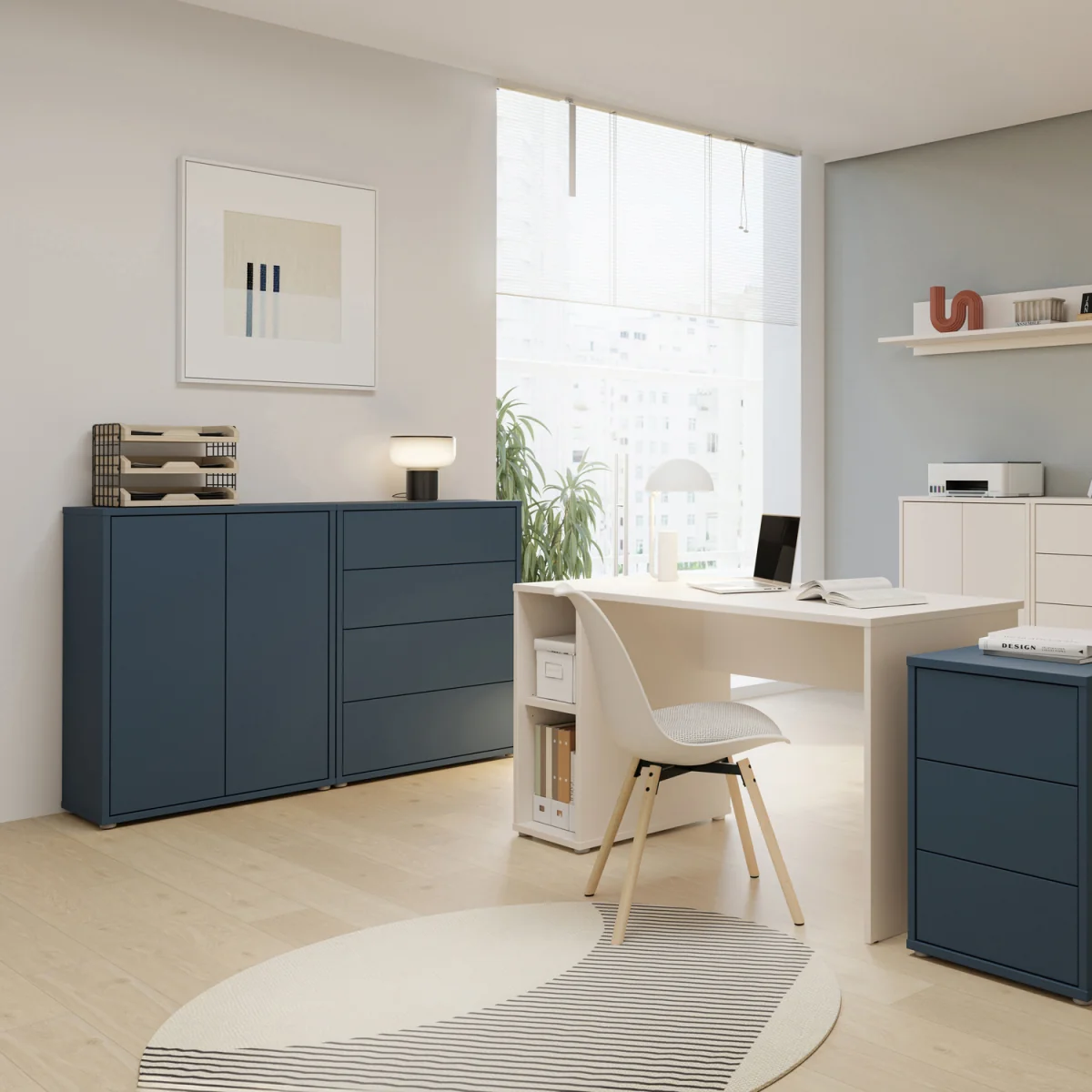 Alice Springs Tall 2 Door Cabinet with Push-Open Doors in Light Grey - Taupe – image 29