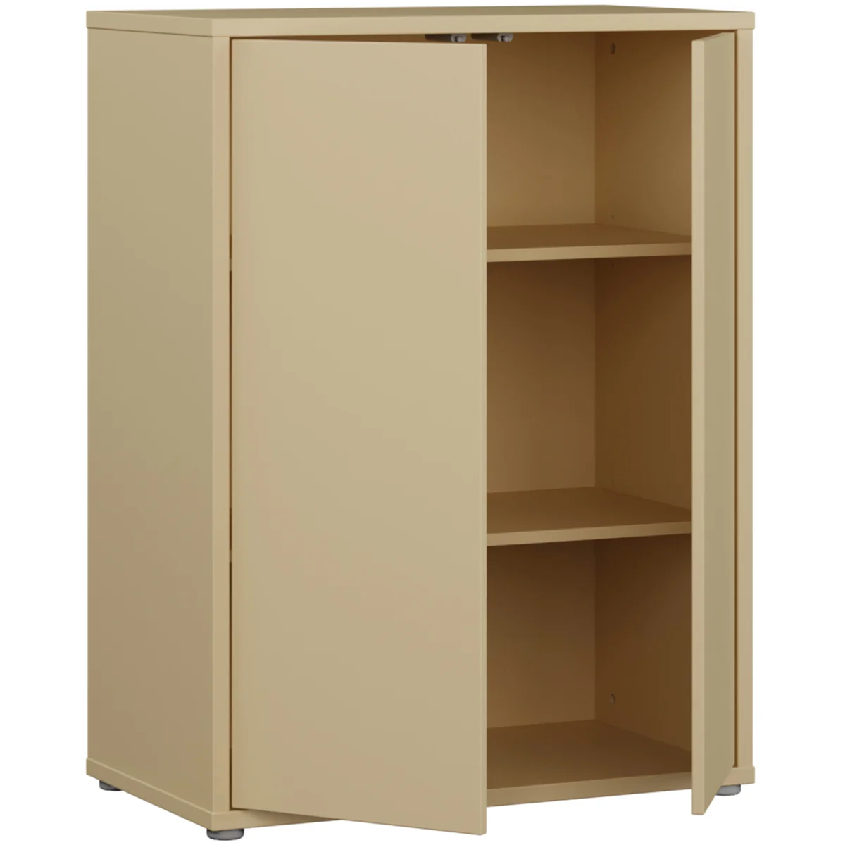 Alice Springs Tall 2 Door Cabinet with Push-Open Doors in Light Grey - Taupe – image 38