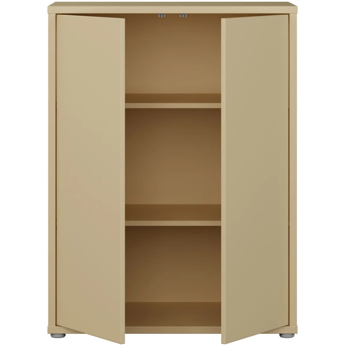 Alice Springs Tall 2 Door Cabinet with Push-Open Doors in Light Grey - Taupe – image 39