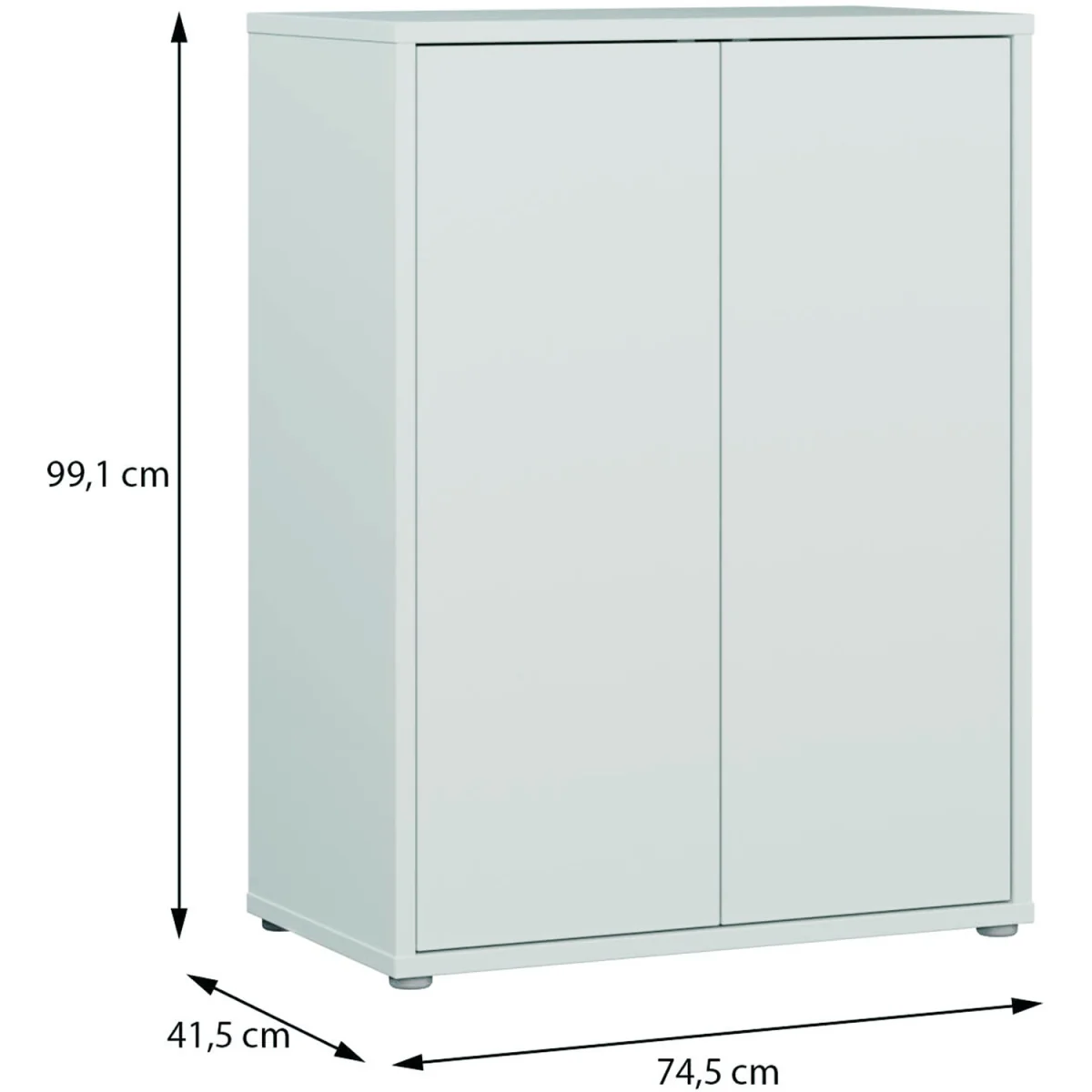 Alice Springs Tall 2 Door Cabinet with Push-Open Doors in Light Grey - Taupe – image 5