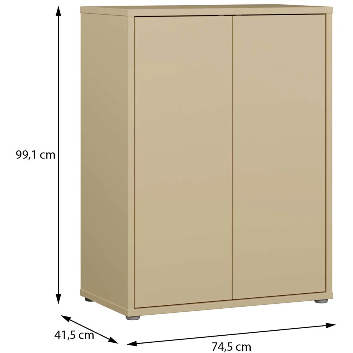 Alice Springs Tall 2 Door Cabinet with Push-Open Doors in Light Grey - Taupe – image 41