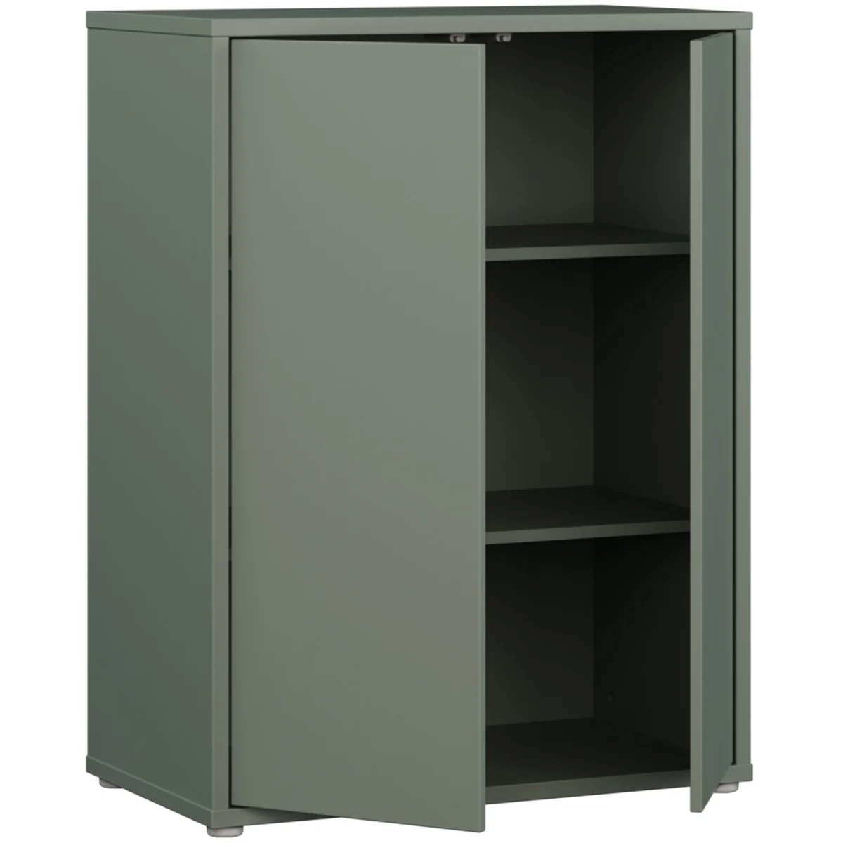Alice Springs Tall 2 Door Cabinet with Push-Open Doors in Light Grey - Taupe – image 10