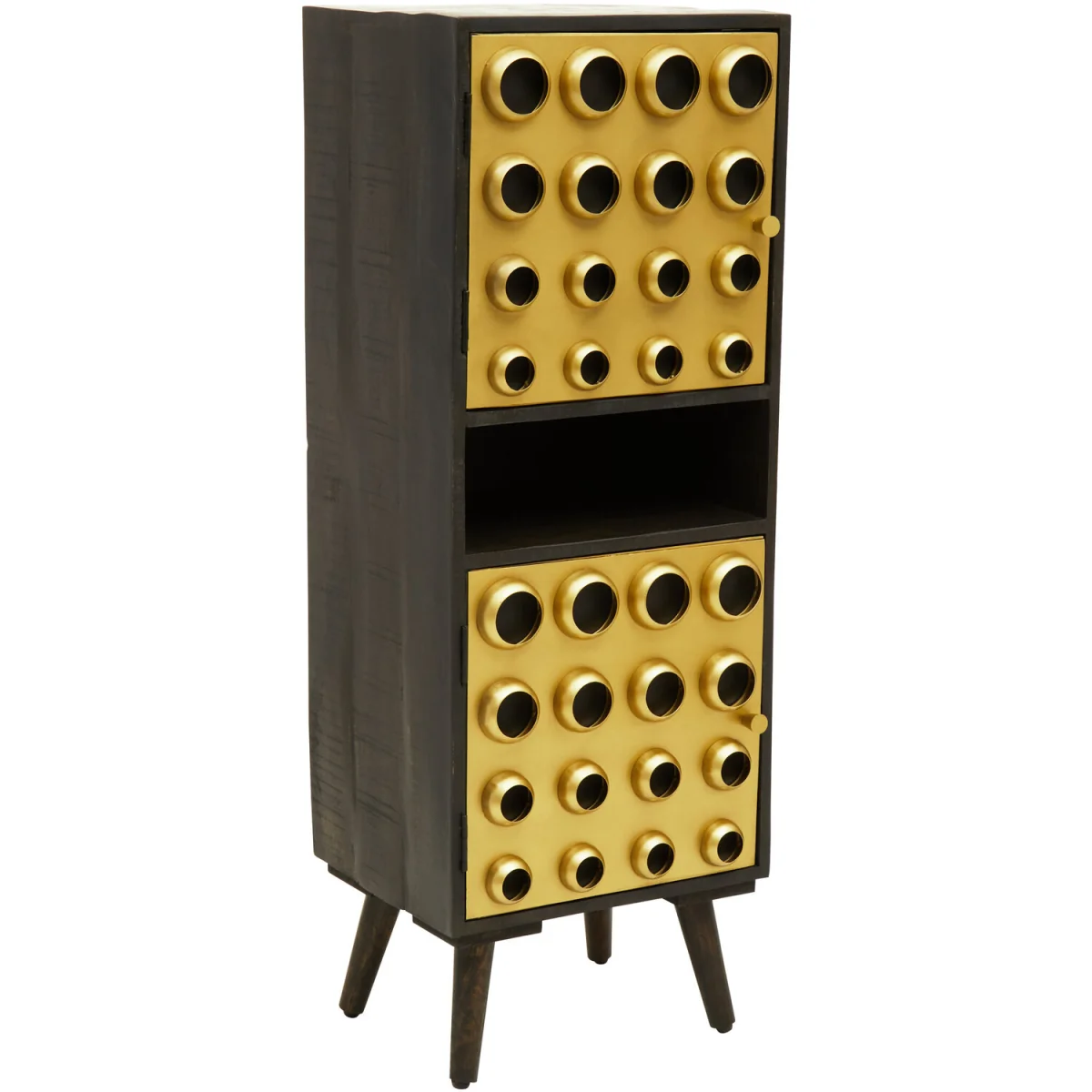 Arti Mango Wood Two Door Tall Cabinet - Gold – image 4